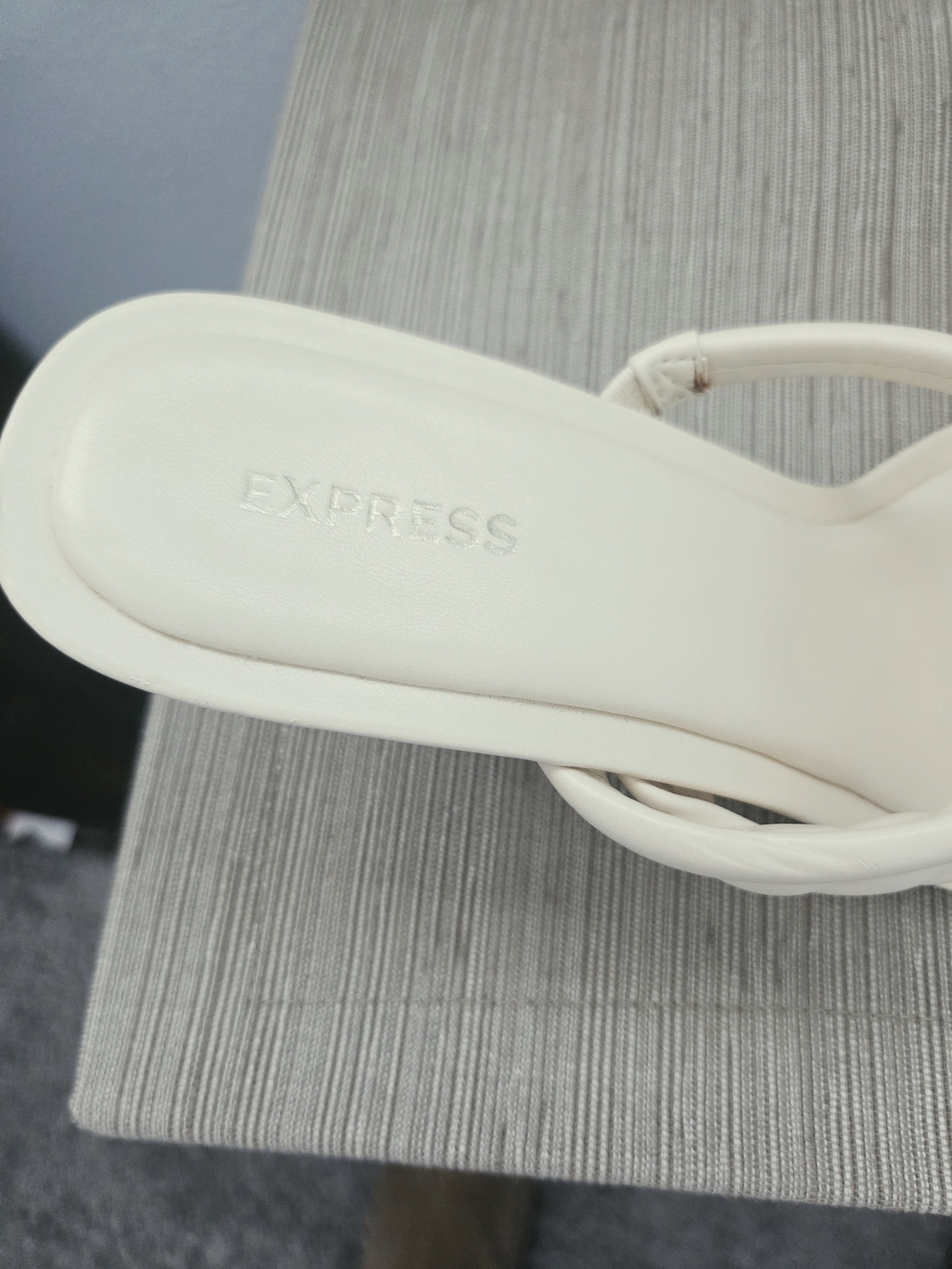 Express Women's Cream Strappy Square-Toe Slide Sandals - Picture 7 of 8